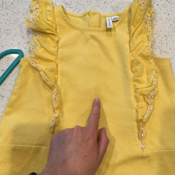 Lot Of 2 Janie‎ And Jack Girls Size 6 and 5 Dresses Yellow and Magenta Faux Fur - Picture 7 of 13